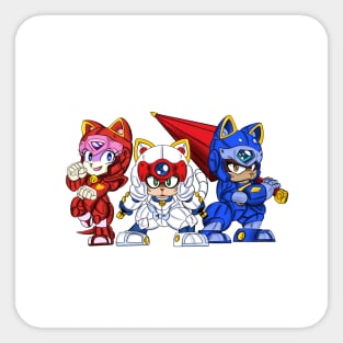 samurai pizza cats ecopop art in japan style wallpaper Sticker